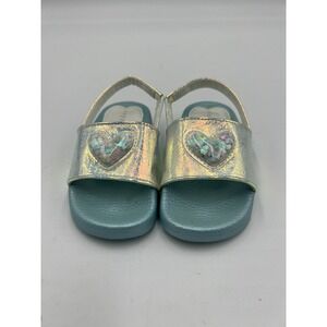 Copper Key Girls' Size 7 Iridescent With Sparkling Heart New Ankle Strap Marks